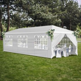 1 Set of 10'x30' Party Tent Canopy for Outdoor Weddings, Heavy-Duty Waterproof Event Shelter with Removable Sidewalls, Ideal for Parties, Booths