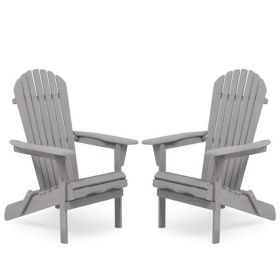 Wood Lounge Patio Chair for Garden Outdoor Wooden Folding Adirondack Chair Set of 2 Solid Cedar Wood Lounge Patio Chair for Garden, Lawn, Backyar
