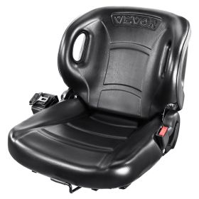 VEVOR Universal Forklift Seat,Tractor Seat With Adjustable Angle Back, Micro Switch And Seatbelt,Wrap-around Forklift Seat For Tractor Loader Exc (Color: Black)