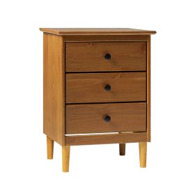 Classic 3-Drawer Solid Wood Nightstand - Caramel (Option: Caramel)