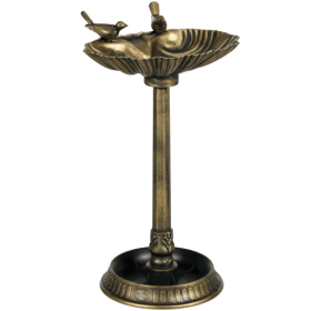Outsunny 32 Antique Bird Bath With Pedestal Flower Planter Base, Vintage Style Decorative Birdbath, Bird Feeder Bowl  Planter Decoration Yard Sta (Option: Bronze)