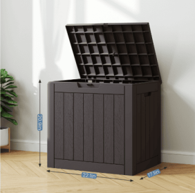Deck Box With 31 Gallon Capacity, Weatherproof Resin Lockable Outdoor Storage For Secure Package Deliveries And Indoor Storage In Garden Or Patio (Option: Light Brown)