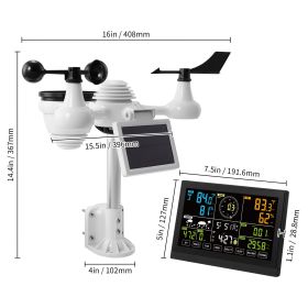 VEVOR 7in1 WiFi Weather Station, 7.5 In Color Display, Home Weather Station Indoor Outdoor, With Solar Wireless Outdoor Sensor  Alarm Alerts, For (Color: White)