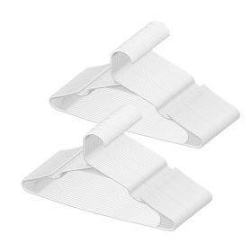 VEVOR Hangers, 0.2 In Ultra-Thin, 50 Pack White Plastic Hangers With Stable Triangular Top Structure & Wider Notch Design, Non-Slip Space Saving (Option: White 50pcs)