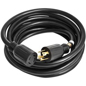 VEVOR  40Ft 30 Amp Generator Extension Cord 4 Wire 10 Gauge Generator Cord 125V 250V Generator Power Cord Twist Lock Connectors (Color: Black)