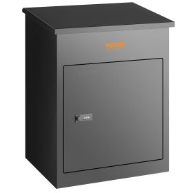 VEVOR Package Delivery Boxes For Outside, Extra Large Mailbox With Coded Lock, Galvanized Steel Wall Mounted Mailboxes , Anti-Theft Baffle, IPX3 (Color: Black)