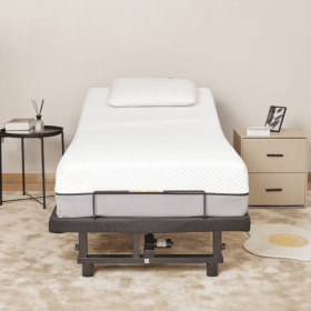 Adjustable Bed Base Frame Head And Foot Incline Quiet Motor Twin XL Size Zero Gravity (Option: Antique Black)