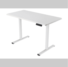 Electric Standing Desk Whole Piece Adjustable Height Desk Home Office Computer Workstation Sit Stand Up Desk (Color: White)