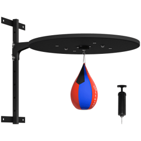 Soozier Adjustable Speed Bag Platform, Wall Mounted Punching Bag With 360-Degree Swivel For Home Fitness (Color: Blue)