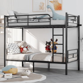 Metal Bunk Beds For Domestic Use (Color: Black)