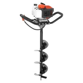 VEVOR Post Hole Digger, 43cc 1250W Auger Post Hole Digger, Gas Powered Earth Digger With  Earth Auger Drill Bit, 30 Inch Long Alloy Steel Auger, (Color: Black)
