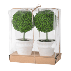 Mini Faux Potted Boxwood Topiaries (Option: Style2)