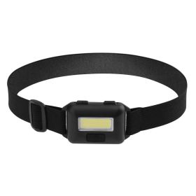 Mini 3W COB Led Head Lamp; 3 Modes Waterproof Head Lamp; Head Flashlight Outdoor Camping Night Fishing Head Lamp; Batteries Not Included; Christm (Color: Black)