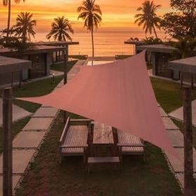 Artpuch Custom Size Rust Red Sun Shade Sail Triangle Canopy 185 GSM Durable Fabric UV Block Awning for Outdoor Patio Garden Backyard (Customized (Color: Rust Red, size: 11'x17')