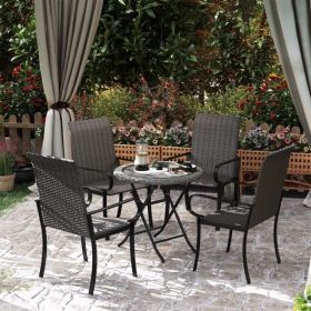 4pcs Rattan Rocking Chairs (Color: as picture)