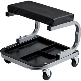 VEVOR Mechanics Garage Stool 250 LBS Mechanic Creeper Seat Under Car Tool Tray (Color: Black)