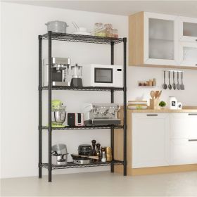 Four Layer - Metal Storage Rack Without Wheels, Black Spray Painted (Color: Black)