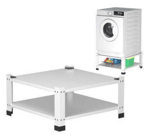 Washer And Dryer Pedestals With Storage Shelf (Color: White)