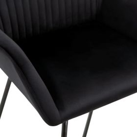 vidaXL Dining Chairs 2 pcs Black Velvet (Option: as picture)