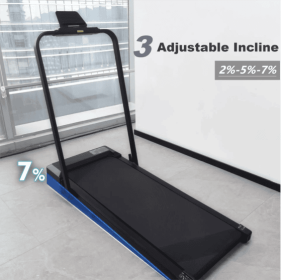 Electric Walking Treadmill, Portable Folding Treadmill, 2 In 1 Under Desk Treadmill (Color: Black)
