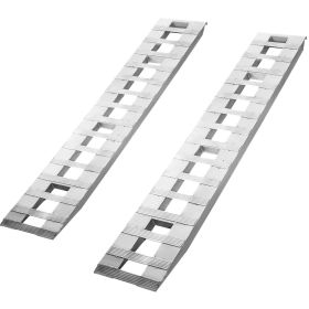 VEVOR 84x14x2.5 Inch Aluminum Ramps 6000LBS Capacity Car Trailer Truck ATV Ramps 1 Pair 2 Ramps (Color: Silver)